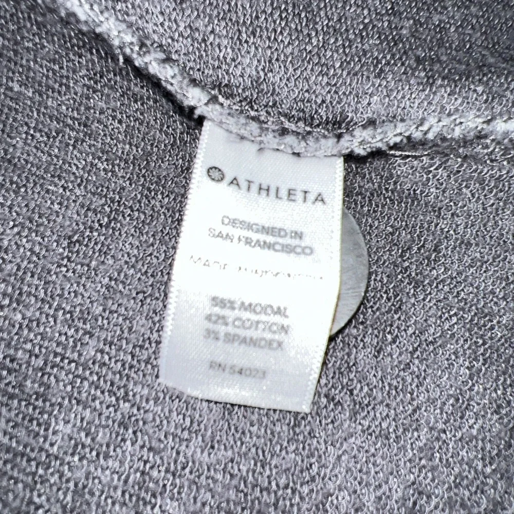 Athleta Women's Cardigan Sweater Size Large Gray Charcoal Heather Open Front C12